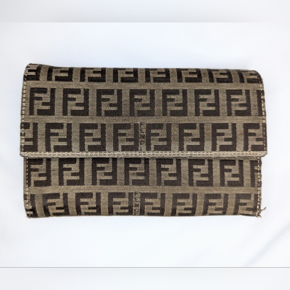 Vintage Fendi Brown Monogram Wallet - Authentic